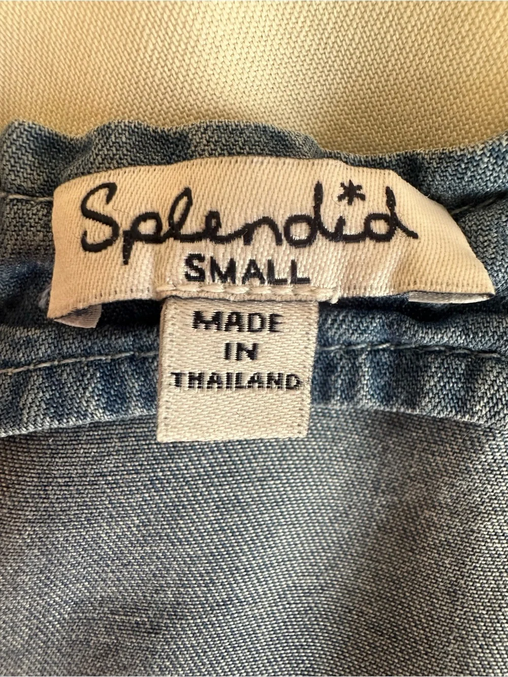 Splendid Tank Top Blue White Dip Dye Chambray Women’s Small Strappy Coastal Soft